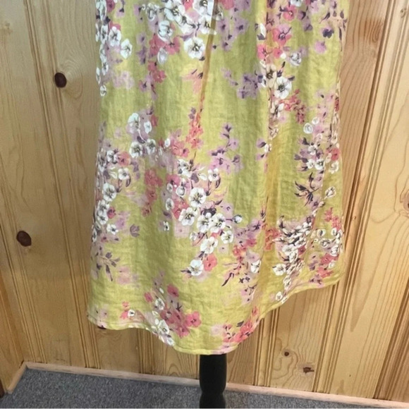 Bellambria Yellow Floral Linen Dress Sz-XS - Picture 4 of 9